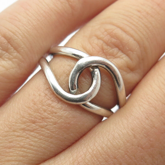 925 Sterling Silver Vintage Modernist Ring Size 7