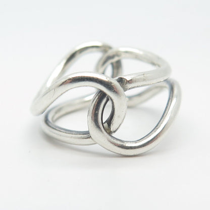 925 Sterling Silver Vintage Modernist Ring Size 7