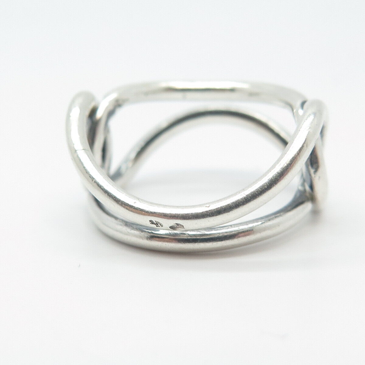 925 Sterling Silver Vintage Modernist Ring Size 7