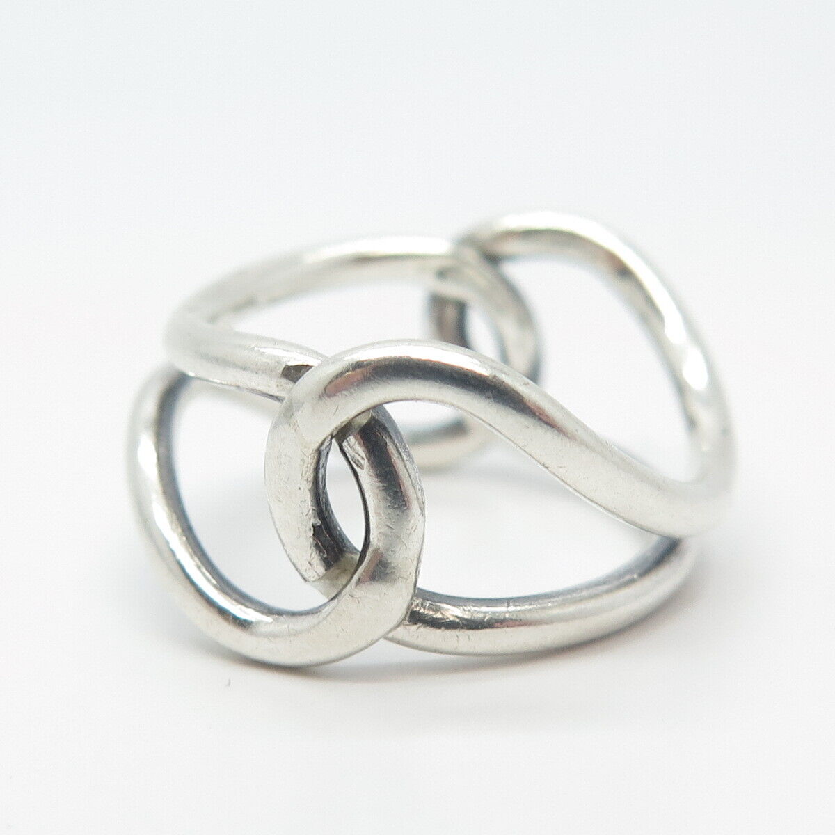 925 Sterling Silver Vintage Modernist Ring Size 7