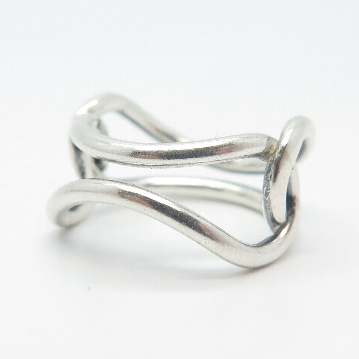 925 Sterling Silver Vintage Modernist Ring Size 7