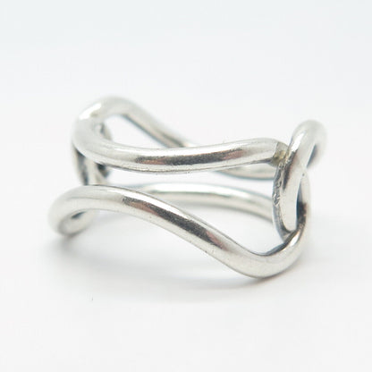 925 Sterling Silver Vintage Modernist Ring Size 7