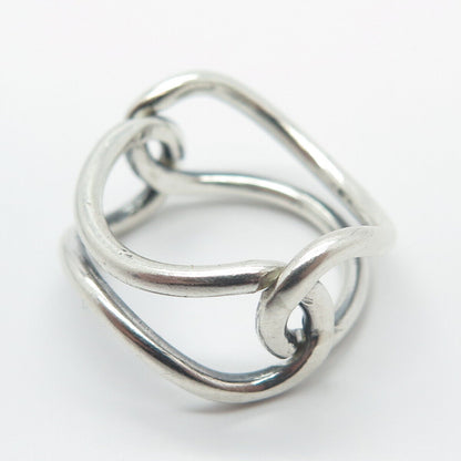 925 Sterling Silver Vintage Modernist Ring Size 7