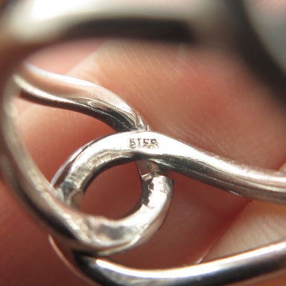 925 Sterling Silver Vintage Modernist Ring Size 7