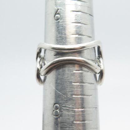925 Sterling Silver Vintage Modernist Ring Size 7