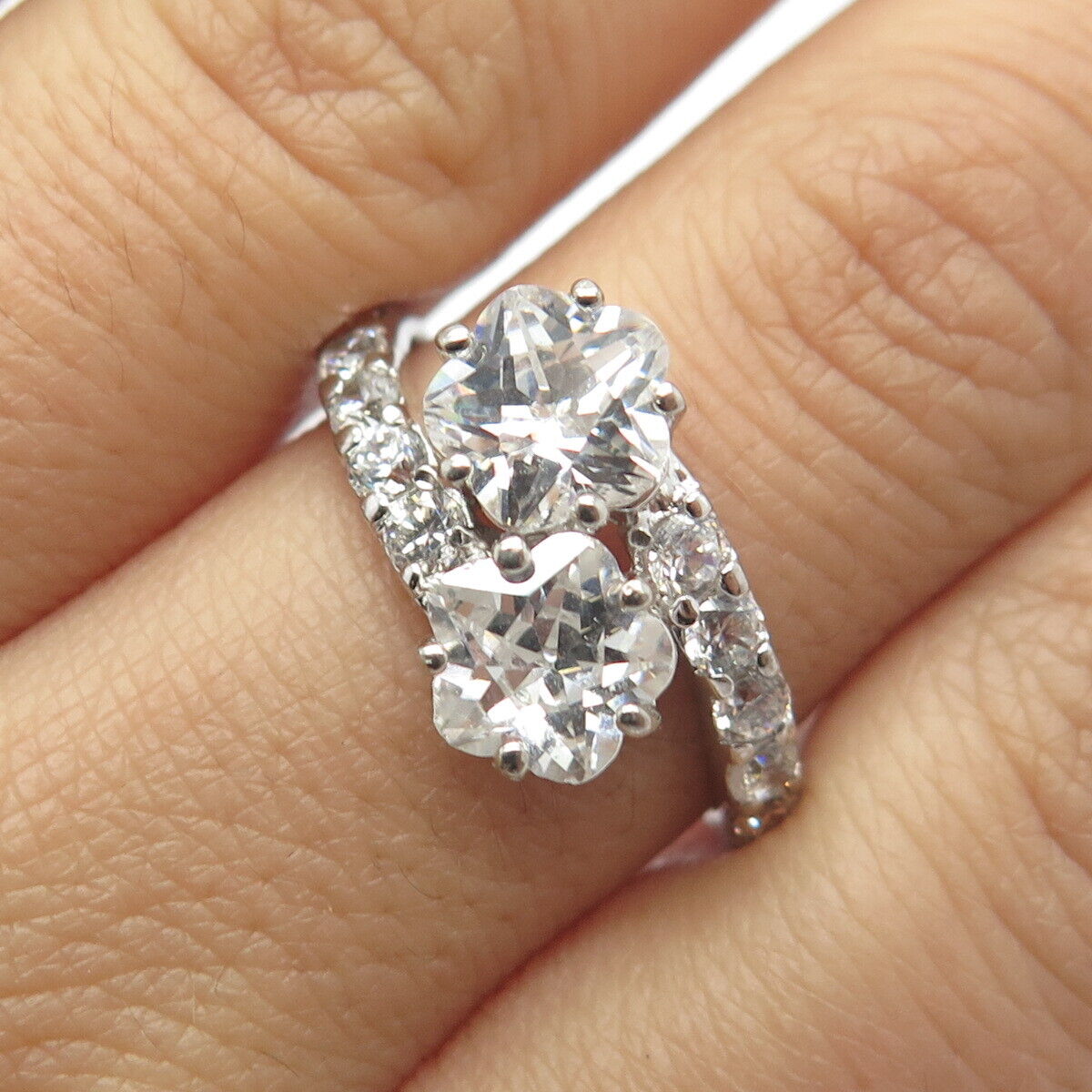 925 Sterling Silver Pave C Z Ring Size 9