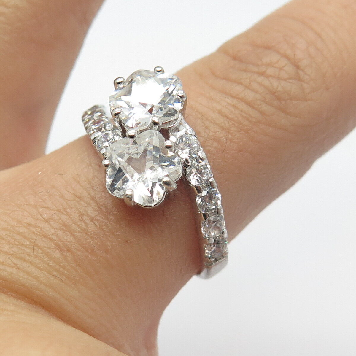 925 Sterling Silver Pave C Z Ring Size 9