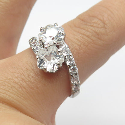 925 Sterling Silver Pave C Z Ring Size 9