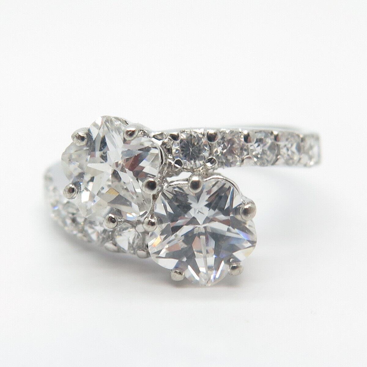 925 Sterling Silver Pave C Z Ring Size 9