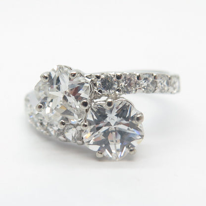 925 Sterling Silver Pave C Z Ring Size 9