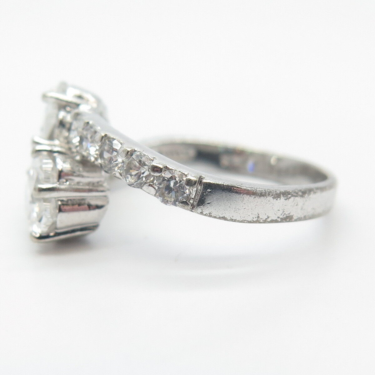 925 Sterling Silver Pave C Z Ring Size 9