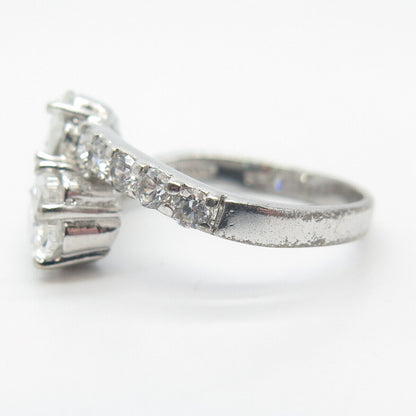 925 Sterling Silver Pave C Z Ring Size 9