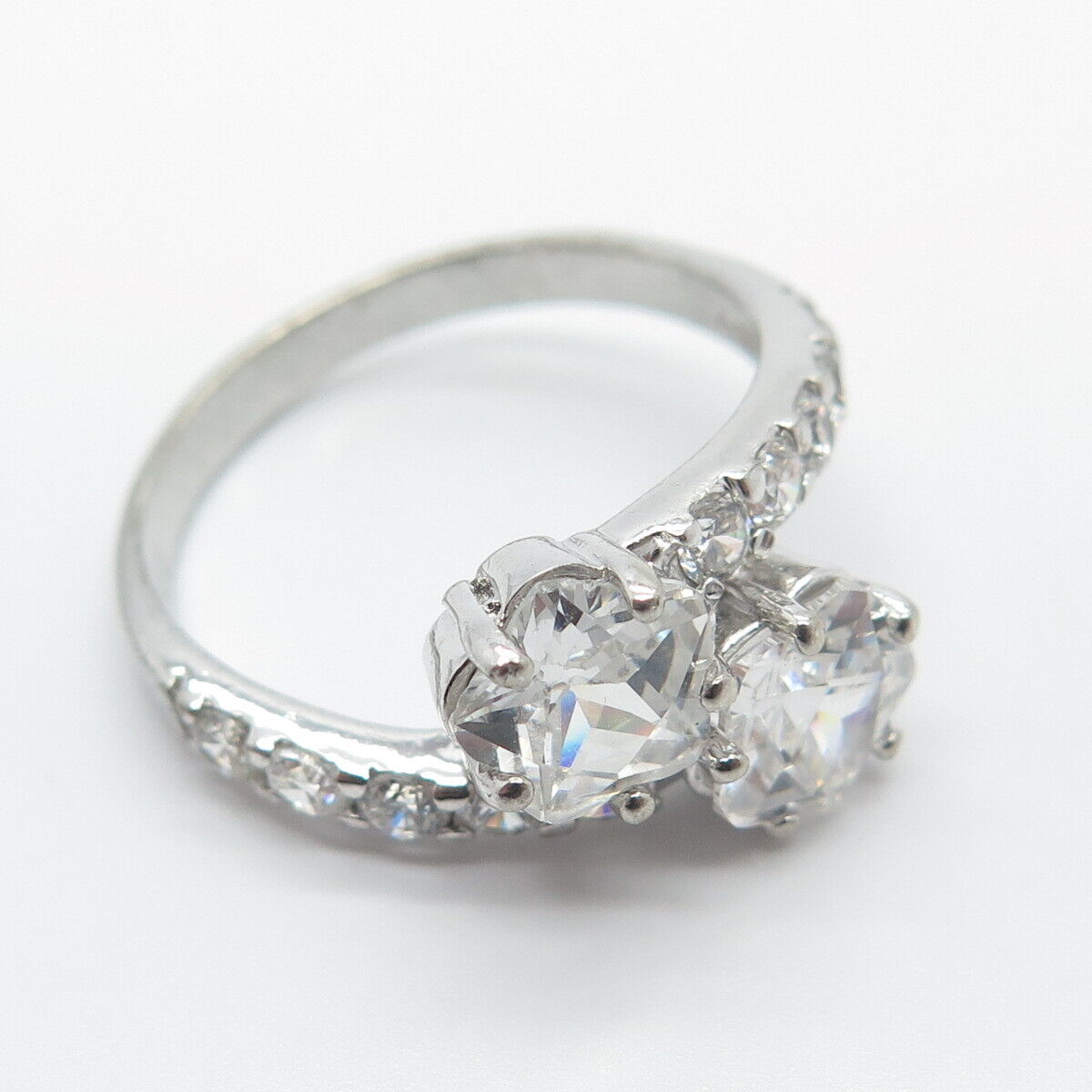 925 Sterling Silver Pave C Z Ring Size 9