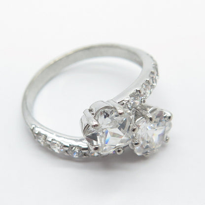 925 Sterling Silver Pave C Z Ring Size 9