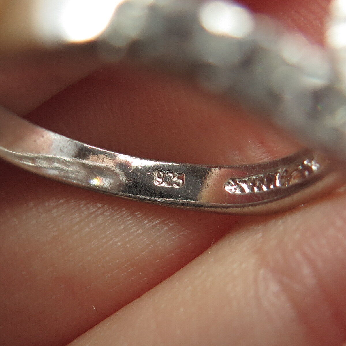 925 Sterling Silver Pave C Z Ring Size 9