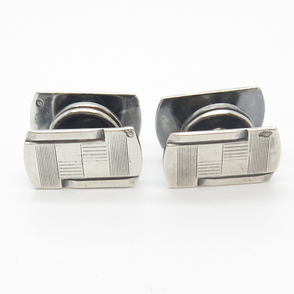 925 Sterling Silver Vintage Etched Cufflinks