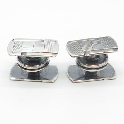 925 Sterling Silver Vintage Etched Cufflinks