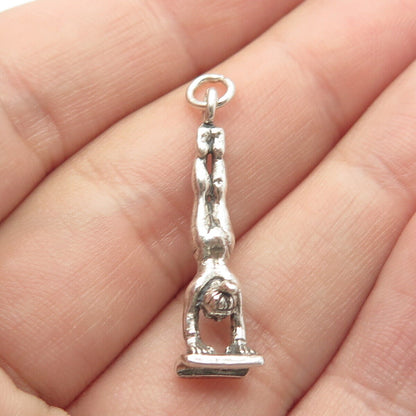 925 Sterling Silver Vintage Sunwest Gymnast / Athlete Girl Pendant