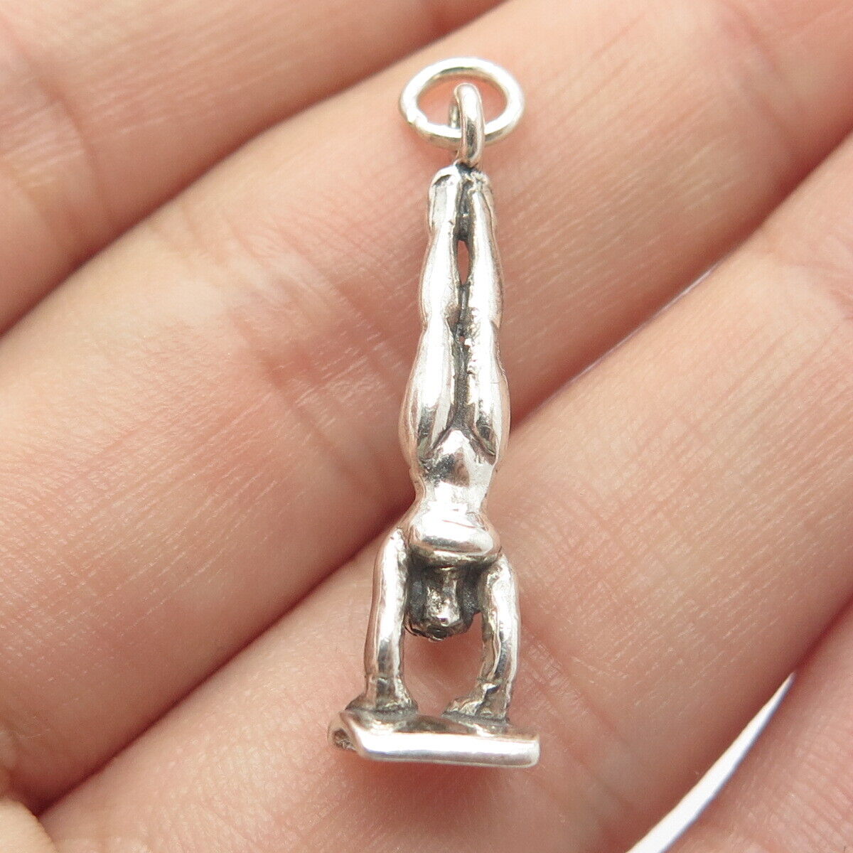 925 Sterling Silver Vintage Sunwest Gymnast / Athlete Girl Pendant