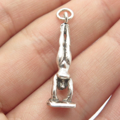 925 Sterling Silver Vintage Sunwest Gymnast / Athlete Girl Pendant