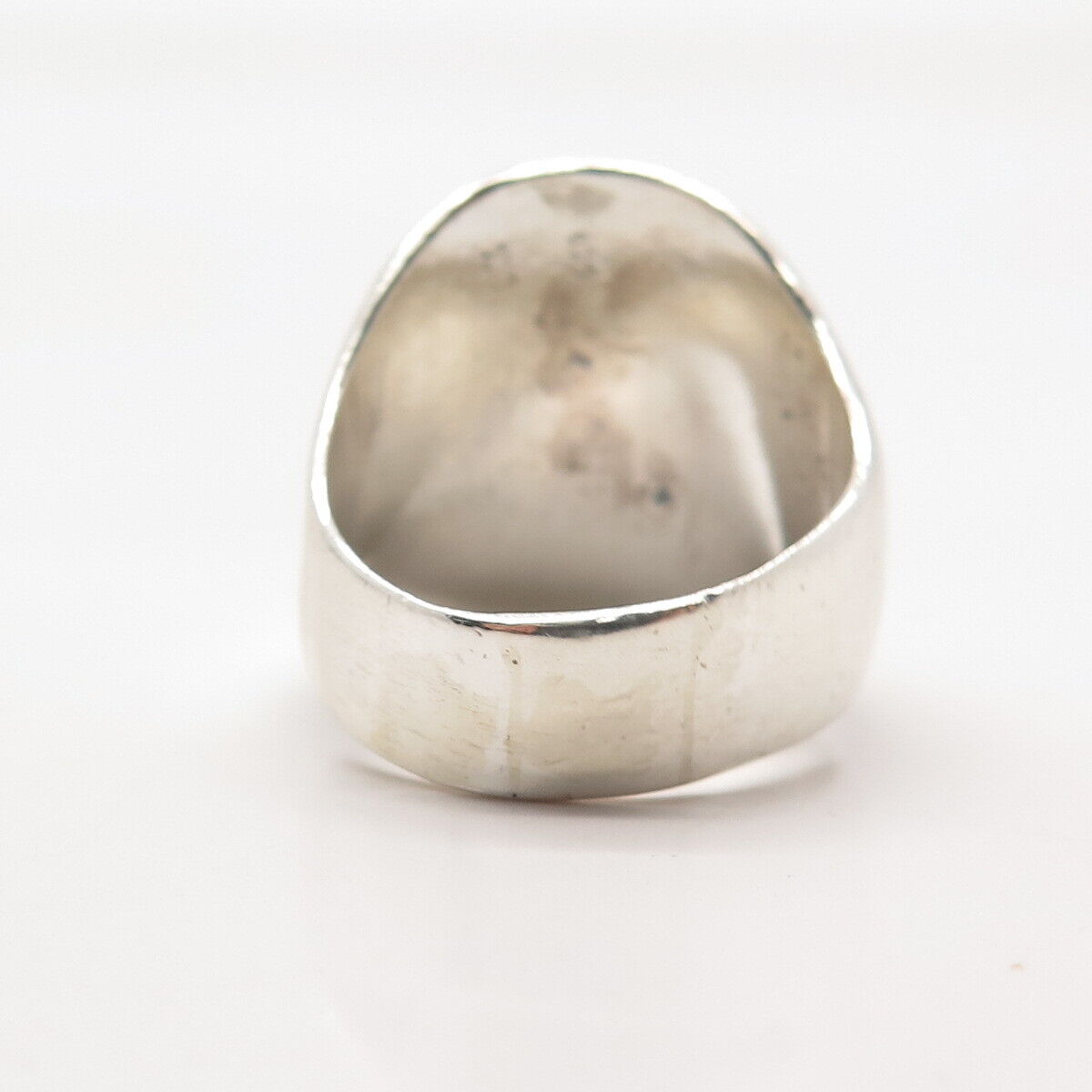 925 Sterling Silver Vintage Spain Modernist Wide Ring Size 9.25