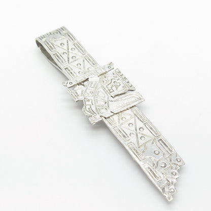 900 Silver Vintage Bolivia Tribal God Tie Clip