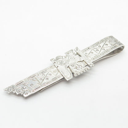 900 Silver Vintage Bolivia Tribal God Tie Clip