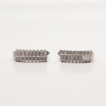 925 Sterling Silver Pave C Z Earrings