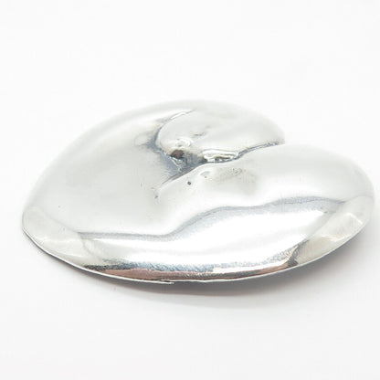 925 Sterling Silver Vintage Modernist Heart Slide Pendant