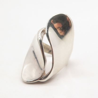 925 Sterling Silver Vintage Modernist Statement Ring Size 7.25