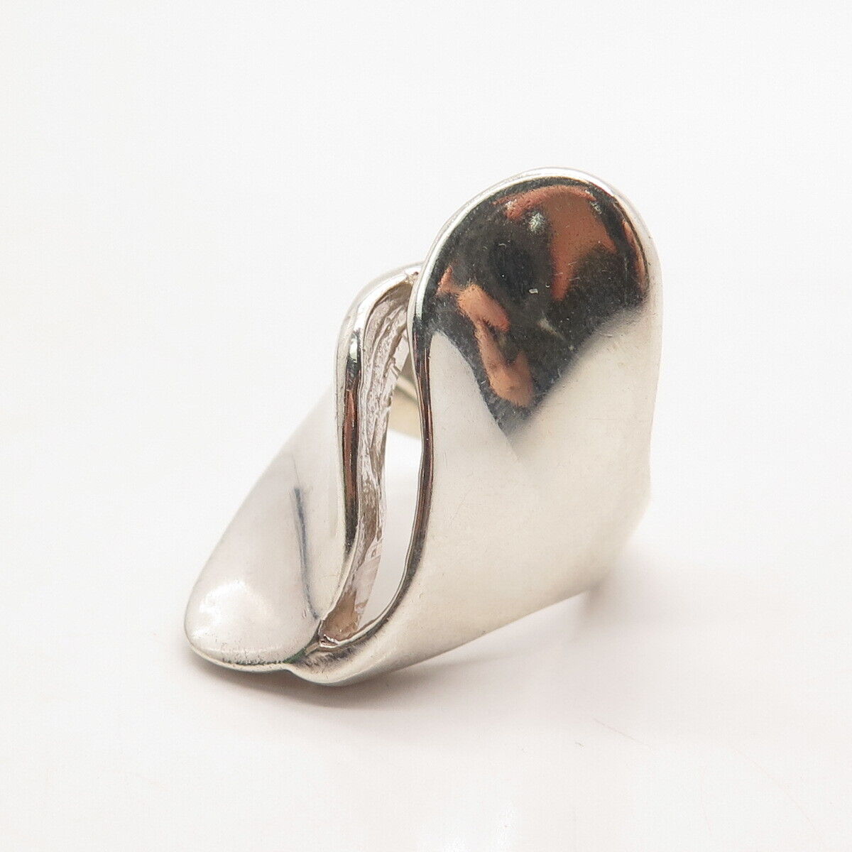 925 Sterling Silver Vintage Modernist Statement Ring Size 7.25