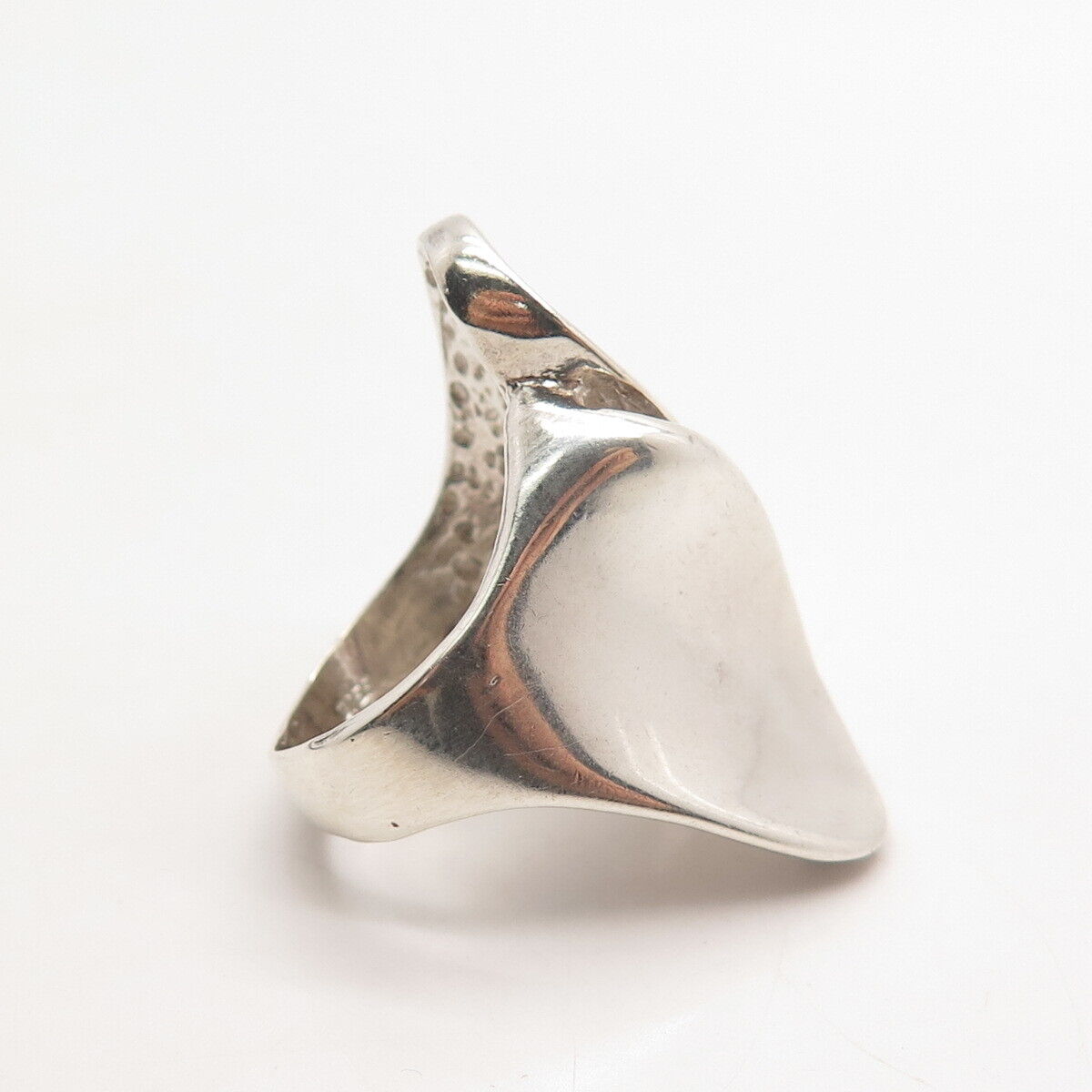 925 Sterling Silver Vintage Modernist Statement Ring Size 7.25