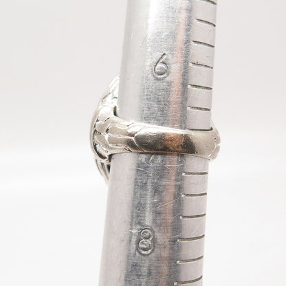 925 Sterling Silver Vintage Hammered Finish Wide Ring Size 7