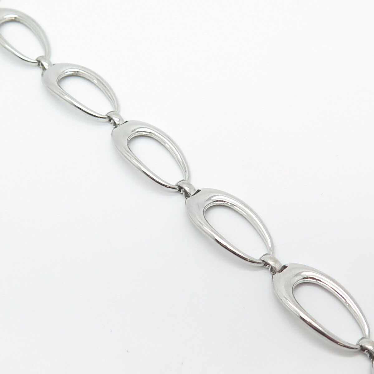 925 Sterling Silver Vintage Oval Link Bracelet 7.25"