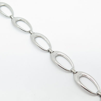 925 Sterling Silver Vintage Oval Link Bracelet 7.25"