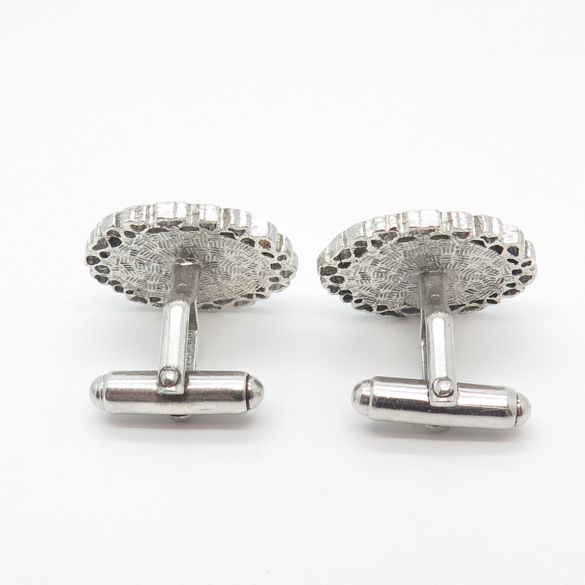 925 Sterling Silver Vintage Anson Oval Frame Cufflinks