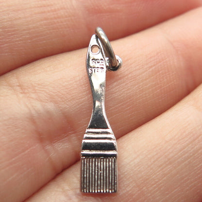 925 Sterling Silver Vintage ROC Brush Charm Pendant