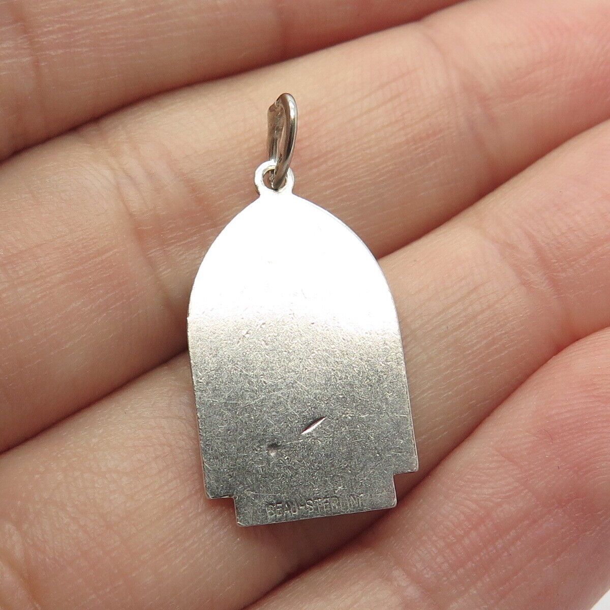 925 Sterling Silver Vintage Beau "Give Us This Day Our Daily Bread" Pendant