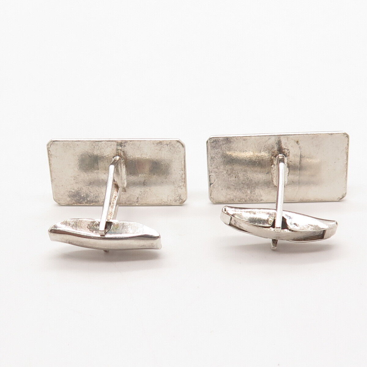 925 Sterling Silver Vintage Bird Textured Cufflinks