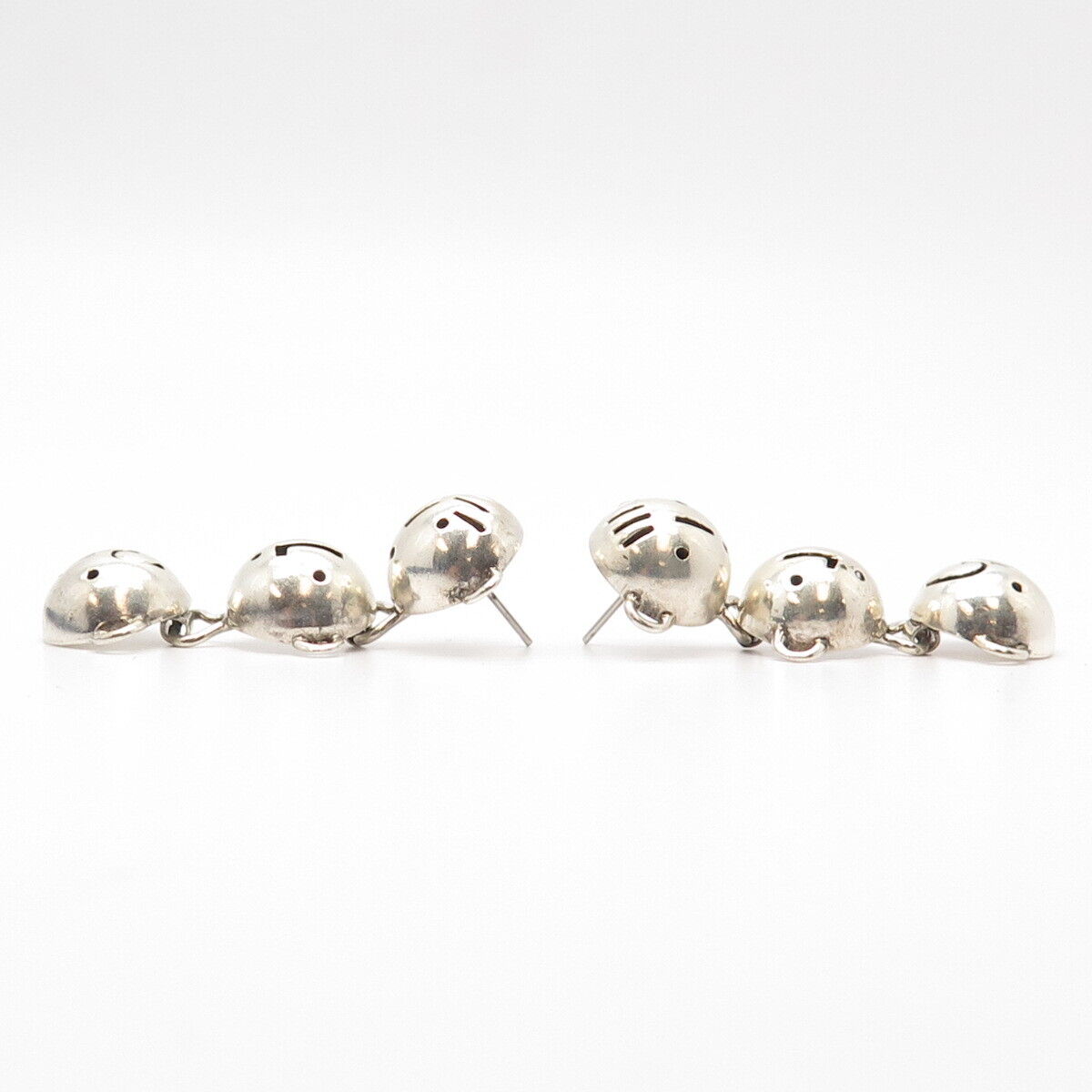 925 Sterling Silver Vintage Annie Kajiya Sign Language Smile Dangling Earrings