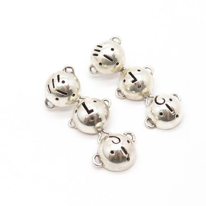 925 Sterling Silver Vintage Annie Kajiya Sign Language Smile Dangling Earrings