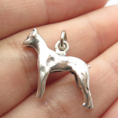 925 Sterling Silver Vintage Dog Charm Pendant