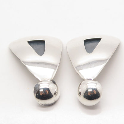 925 Sterling Silver Vintage Modernist Dangling Earrings