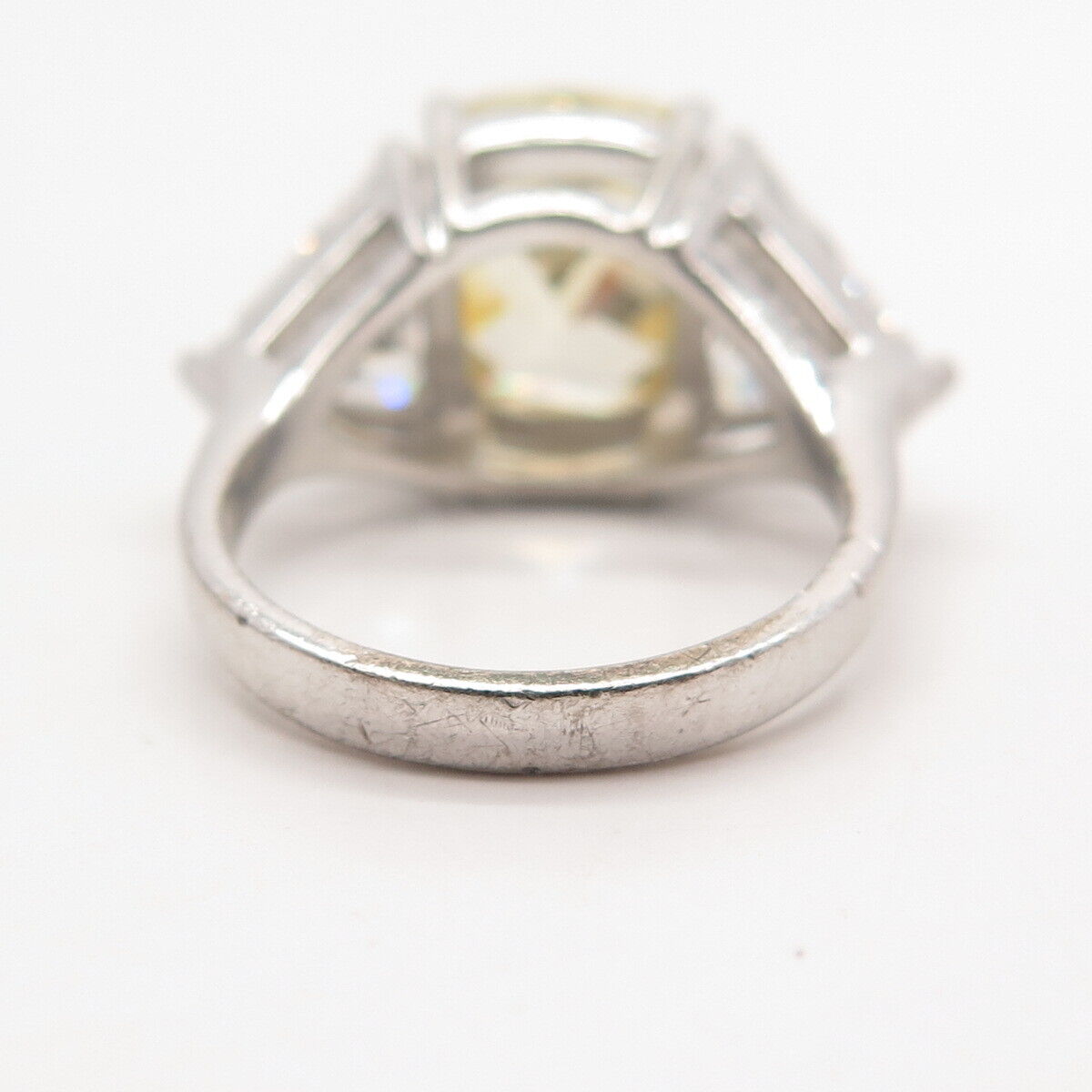 925 Sterling Silver White & Lemon C Z Ring Size 6.25