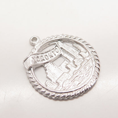 925 Sterling Silver Vintage "Toronto" City Charm Pendant