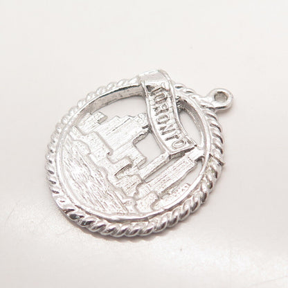 925 Sterling Silver Vintage "Toronto" City Charm Pendant