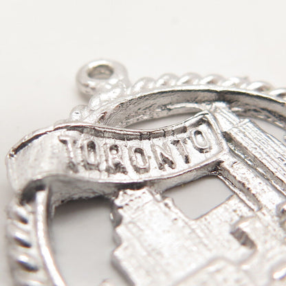 925 Sterling Silver Vintage "Toronto" City Charm Pendant