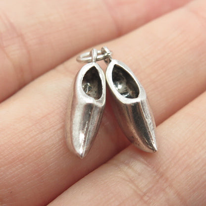 925 Sterling Silver Vintage Clogs Shoes Charm Pendant