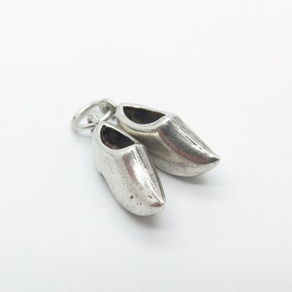 925 Sterling Silver Vintage Clogs Shoes Charm Pendant