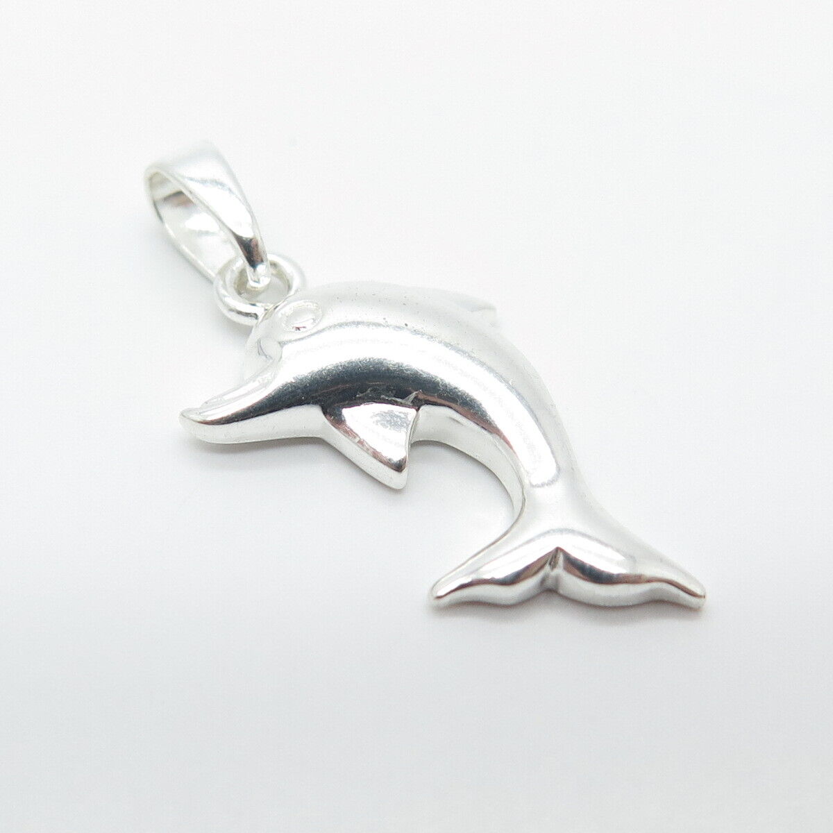 925 Sterling Silver Vintage Friendly Dolphin Charm Pendant